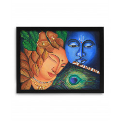 Krishna with radha tanjore paintings